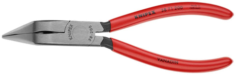 Pro-Grade Three Piece Long Nose Pliers Tool Set For Precision Gripping And Bend-Back Jaws, Vanadium Electric Steel, Red Handles