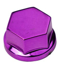 Purple 30 Piece Motorcycle Bolt Cap Covers Assortment Kit With Hex Head Dome Caps For Engine Frame And Fairing Protection Fits Kawasaki Honda Suzuki Dirt Bikes Chrome Plated Plastic Finish, close-up