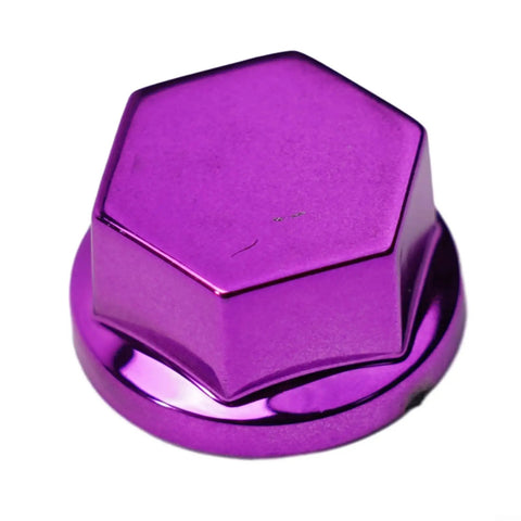 Purple 30 Piece Motorcycle Bolt Cap Covers Assortment Kit With Hex Head Dome Caps For Engine Frame And Fairing Protection Fits Kawasaki Honda Suzuki Dirt Bikes Chrome Plated Plastic Finish, close-up