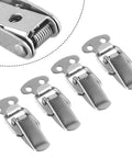 Heavy Duty Stainless Steel Spring Loaded Toggle Latch Catch Clip For Secure Case Box And Cabinet Storage With Rust Resistant Build For Workshop Office And Tool Chest Projects, showing four clips with spring mechanism.