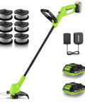 20V Cordless Weed Wacker With 12 Inch Cutting Path Ultra Lightweight 3.5 Pound Trimmer And Edger Beast Power 9500 RPM