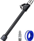 Extended Reach Dual Head Air Chuck Set 1 Quarter Inch FNPT With Quick Plug showing chuck, quick plug, and tape