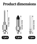 Grease Gun Needle Tip Kit 7 Pc With 5 Needle Tips, Rubber Adapter And Dispenser For Tight Spaces, product dimensions