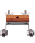 Heavy Duty Chisel Sharpening Guide Rock Solid Honing Jig with metal clamps and wooden frame for easy angle adjustments.