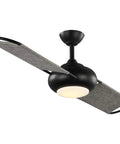 Edisto 54 Inch Indoor Outdoor Ceiling Fan With Two Canvas Wrapped Blades, UV Inhibitors, Charcoal Finish, Modern Outdoor Ceiling Fan For Patio Or Deck