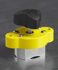 MagJig 60 Magnetic Woodworking And Welding Base Clamp Holder with On Off capabilities displayed on metal surface