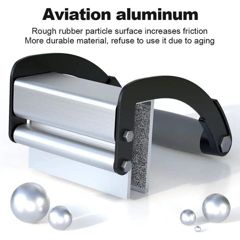 Close-up of One Hand Plywood Carrier and Panel Lifter Clamp with durable aviation aluminum body and rubber surface for added friction.