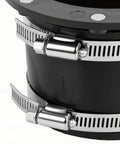 Close-up of Xiuganpo 4 Inch Magnetic Dust Connector With Cuff For Shop Vac System, showcasing stainless steel clamps for secure fitting.