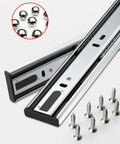 Beefy Stainless Steel Drawer Slides With Soft Close And Full Extension, Three Section Damping Track, 50 Cm Length, 2 Pack with screws