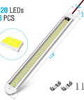 Bright 12V LED Interior Light Bar Kit With 120 LEDs Delivers 1500 Lumens 8W DC 12V On Off Switch Ideal For Enclosed Cargo Trailers Cars RVs Vans Trucks Campers Boats Caravans Motorhomes 8 Pack