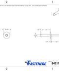 Technical drawing of Heavy Duty Workhorse Large Flange Pop Rivets 1/4 X 3/4 Inch Zinc Coated Steel Twenty Five Pack.