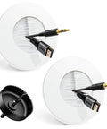 Wall Mounted TV Cable Management Kit With In Wall Pass Through And Drill Attachment White 2 Pack hiding HDMI and audio cables