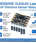VL53L0X Laser ToF Distance Sensor Module sporting slick I2C links, compact size 15mm x 12mm for DIY robotics builds.