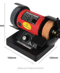Badass Mini Bench Grinder With Variable Speed Up To 10000 RPM And Flexible Shaft Kit For Polishing Buffing Jewelry Making And Crafts With Accessories Total Pack High Power Dual Control Workhorse Tool, showing dimensions and motor detail.