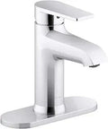 Hint Single-Handle Bathroom Sink Faucet In Polished Chrome side view, featuring sleek modern design and ceramic disc valves