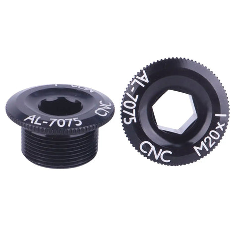 Two Pack M20 Crankset Arm Bolts Aluminum Alloy For Bike Crank Cover Screws Black Durable Lightweight Secure Attachment For Bicycle Crank Components