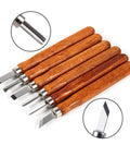 Wood Carving Tools Set 3 6 9 Piece Chisel Kit With Hand Handles Pro Grade High Carbon Steel Blades displayed on white background