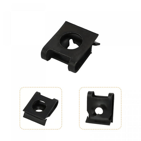 Heavy Duty 50 Pack Spring Steel Speed Clips Fasteners Rock Solid Grip M4 St42 And M5 St48 Quick Install Rust Resistant Hardware, black spring clip