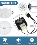 Diagram showing size of No Fuss Drop In Replacement Kit For Bathroom Vent Fan Motor With Blower Wheel, 50 CFM 120V Exhaust Fan