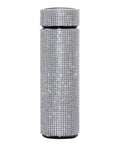 Dope Clean Smart Diamond Touch Temperature Display Vacuum Flask Premium 304 Stainless Steel Insulated Tumbler Cup With Built In Tea Filter, adorned with sparkling crystals.
