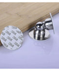 Heavy Duty Stainless Steel Door Stops For Home With Magnetic Noiseless Catch to Hold Doors Open on 3M adhesive pad.