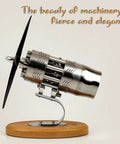 Hands On 16 Cylinder Swash Plate Stirling Engine Model Kit With Butane Power Stainless Steel Body And Bamboo Base For STEM Education on bamboo base