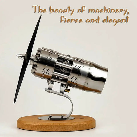 Hands On 16 Cylinder Swash Plate Stirling Engine Model Kit With Butane Power Stainless Steel Body And Bamboo Base For STEM Education on bamboo base