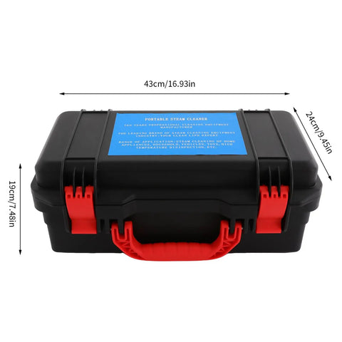 Upgrade your cleaning game with this heavy duty 1700W steam cleaner portable case, 43cm sturdy metal with red handle.