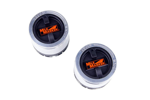 Pair Of Premium Locking Hubs For 2001 To 2008 B3000 B4000 Trucks 4X4 Off Road Ready Heavy Duty displayed with Mile Marker logo