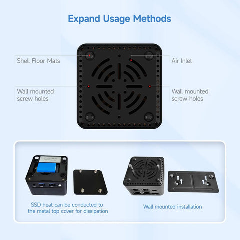 Hella Smooth Quad Network Mini PC Router With Intel I3 N305 Chipset And Sixteen GB Memory Plenty Of Storage For Pfsense And Serious Homelab Projects Any Day showing ventilation and mounting options.