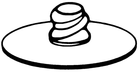 Illustration of a fiber disc with central locking mechanism, representing Fiber Disc 987C 36 Plus Grit Ceramic Precision Shaped Grain Metal Grinding Disc