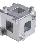 Real Deal 3/8 Inch Disc Brake Piston Tool For No Sweat Rear Caliper Reset and Quick Pad Swaps with detailed metal adapter plate.