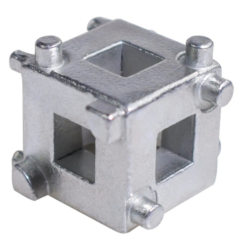 Real Deal 3/8 Inch Disc Brake Piston Tool For No Sweat Rear Caliper Reset and Quick Pad Swaps with detailed metal adapter plate.