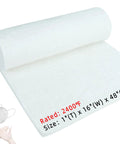 Front view: white ceramic fiber blanket insulation roll, 1in thick x 16in wide x 48in long for stove use