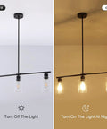 Three Light Modern Chandeliers For Kitchen Island Pendant Lighting With Adjustable Height Industrial Style in dual light settings