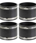 Set of four Flexible 4 Inch Coupling For Piping Systems Universal Fit with Cast Iron Copper Plastic and Schedule 40 Steel
