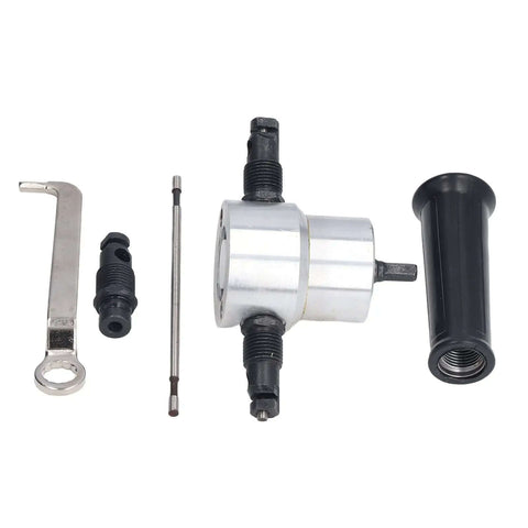Double Head Sheet Metal Nibbler Cutter Multi Tool for Straight Lines Curves and Arcs High Hardness Drill Attachment