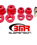 Premium Heavy Duty Rear Cradle Bushing Kit Featuring Full Polyurethane Set And Pro Version Differential Upgrade For Street Ready Stability and Beefed Up Road Handling with red polyurethane mounts.