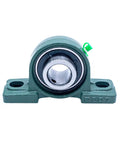 UCP207-20 Pillow Block Mounted Bearing 1-1/4 Inch Bore Set Of 2, Built To Last Heavy Duty Cast Iron Housing With Chrome Steel Ball Bearing, Ideal For Industrial Motors, Conveyors, And Machinery, front view