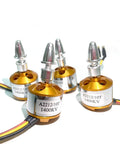 A2212 1400KV Brushless Outrunner Motor With 3 Point 5mm Male Banana Connectors for RC aircraft and multicopters, pack of four.