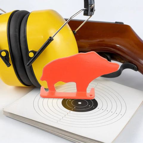 Neon orange animal silhouette target from Four Piece Gun Target Set With Animal Silhouette Targets Stainless Steel Neon Orange