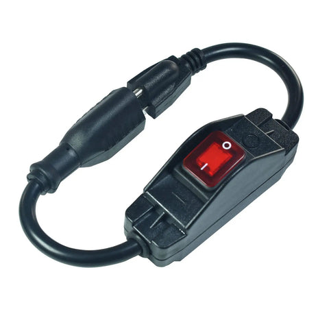 Heavy Duty 14 AWG Outdoor Extension Cord With 3 Prong Plug And Waterproof Red LED On Off Switch 16 Inch Long UL Listed Power Cable