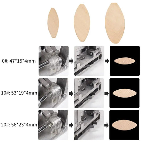 100 Pcs Wood Joining Biscuits Set For Quick Cabinet And Furniture Bonding Sizes 0 10 20 with joiner and biscuit sizes view