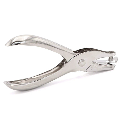 Tiny One Eighth Inch Circle Hole Paper Punch, Compact Handheld Metal Puncher with Eight Sheet Capacity for Tags