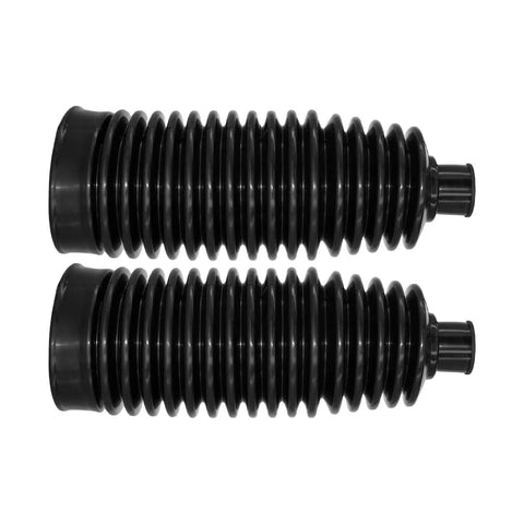 Beefed Up Rack And Pinion Boot Bellows For Nissan Altima Maxima Murano Pathfinder 2013 Through 2024 Steering Tie Rod End Boot Replacement D82033KA0A OE OEM Quality Easy Install Durable Weather Resistant; two black rubber boot bellows in horizontal position
