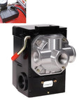 Four Port One Quarter Inch NPT Air Compressor Pressure Switch With Unloader Valve, 95-125 PSI Cutoff, LF10-4H-1-NPT1 Replacement Part