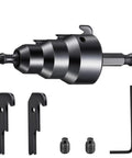 Pro Grade Conduit Reamer Kit With Bit Retention For Half Inch, Three Quarter Inch, And One Inch Pipes, Includes Blade Kit