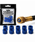 Blue HNBR One Quarter Inch HVAC Hose Seals For Manifold Gauge Sets, 10 blue seals and hose fitting