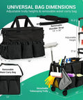 Heavy Duty Rolling Cleaning Caddy On Wheels With Detachable Trolley And Lid Portable Cleaning Cart For Home Office And Car