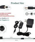 12V 1A DC Power Supply With On Off Switch AC 100 240V Input To DC 12V 6.2 Foot Cord 5.5 By 2.5mm Plug Plus Five Pro Tips For LED Strip Lights And Security Cameras, black adapter size diagram